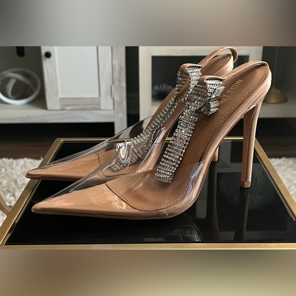 Clear nude heels  - Women Size 8.5